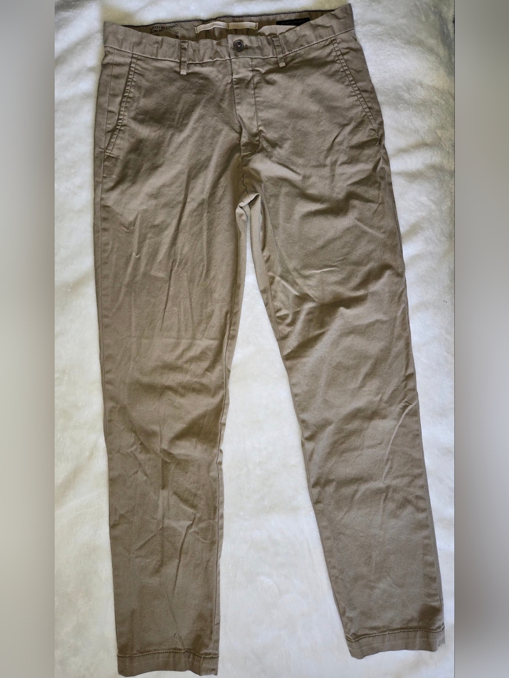 Banana Republic Men's Slim Lived-In Mid Rise Chino Pants - Khaki